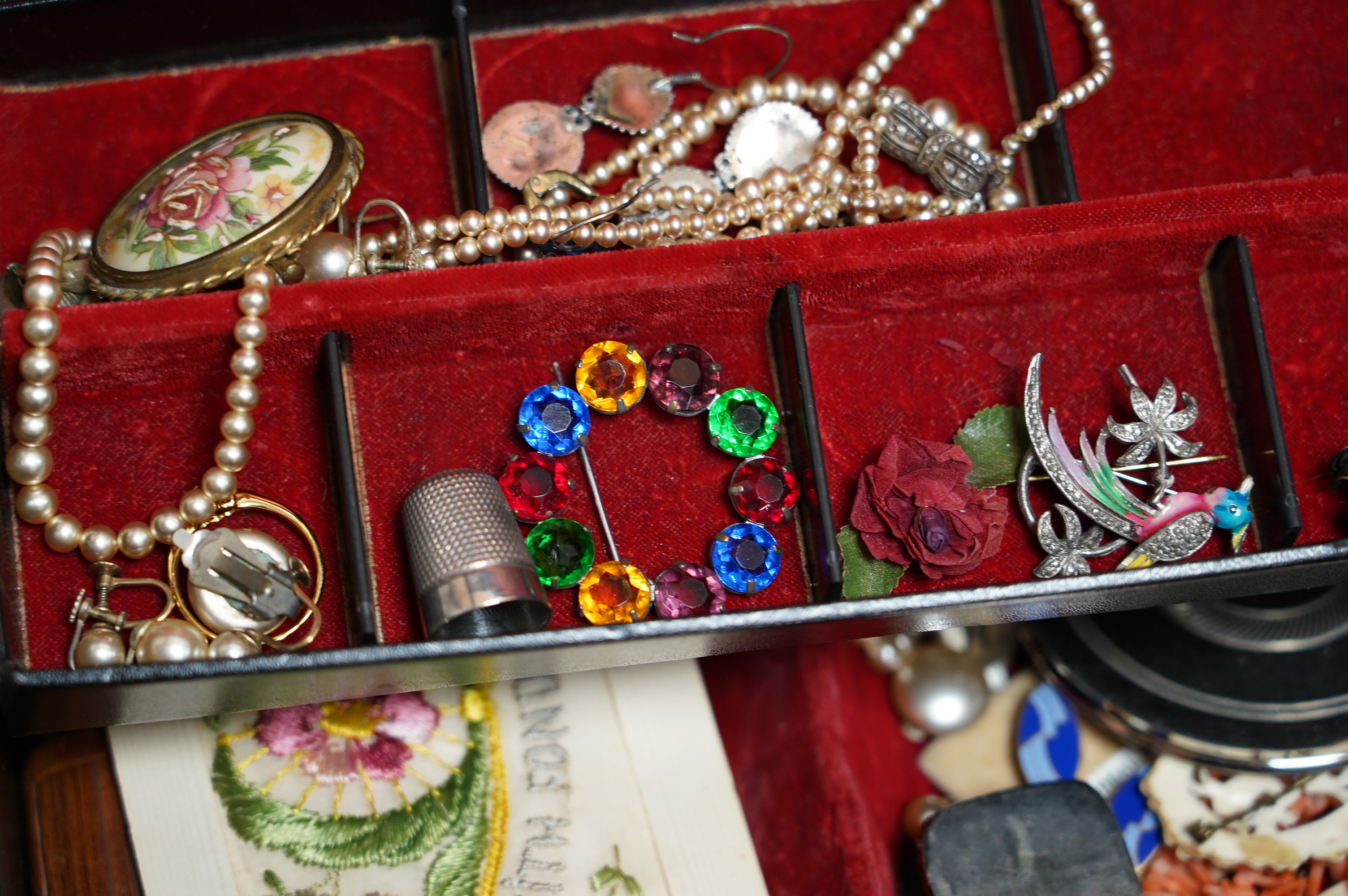 Three boxes of assorted costume jewellery. Condition - poor to fair to good